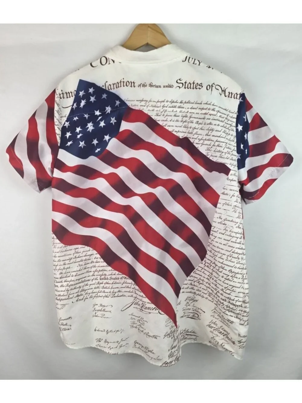 Arvil Hill Men's Shirt Size Large Patriotic USA America Flag Button Down Top